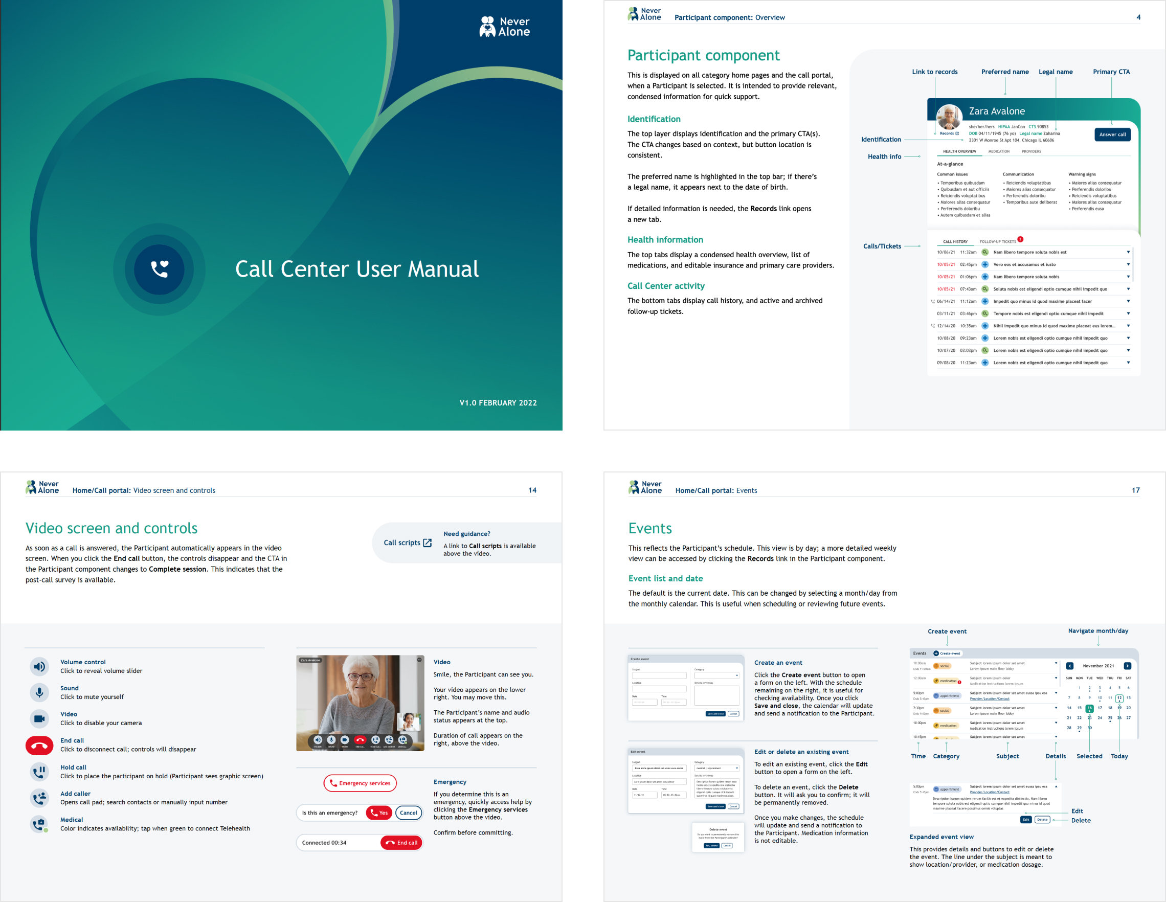 Examples from call center user manual